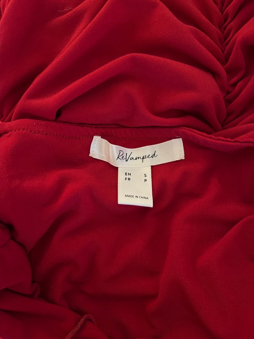 😃Revamped Red Ruched Spaghetti Strap Mini Dress - Picture 8 of 8